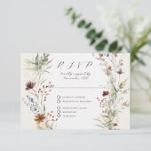 Cartons Réponse Floral Fall BOHO Fleur sauvage Ivory QR code Maria (Debout devant)