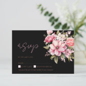 Cartons Réponse Floral Fleurs roses noires foncé Mariage esthétiqu (Debout devant)
