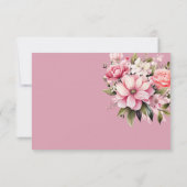 Cartons Réponse Floral Fleurs roses noires foncé Mariage esthétiqu (Dos)