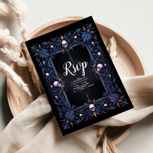 Cartons Réponse Floral Gothique Mariage d'Halloween