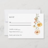 Cartons Réponse Floral Jaune moderne Boho Chic Mariage unique (Devant)