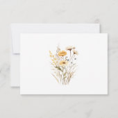 Cartons Réponse Floral Jaune moderne Boho Chic Mariage unique (Dos)