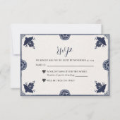 Cartons Réponse Floral mexicain Otomi simple Mariage Fiesta (Devant)