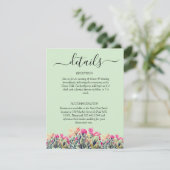 Cartons Réponse Floral Mint Green QR Code Mariage détails de la cé (Debout devant)