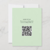 Cartons Réponse Floral Mint Green QR Code Mariage détails de la cé (Dos)