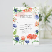 Cartons Réponse Floral moderne Bleu Orange Aquarelle Chute de feui (Debout devant)