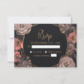 Cartons Réponse Floral Moody Dark Skull Black Gothique Mariage (Devant)