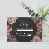 Cartons Réponse Floral Moody Dark Skull Black Gothique Mariage (Debout devant)