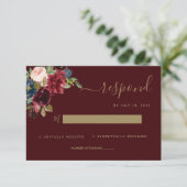 Cartons Réponse Floral Moody Ruby Red Jewel Mariage (Debout devant)