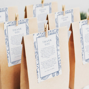 Cartons Réponse Floral Périwinkle Élégant Merci de mariage Insérer