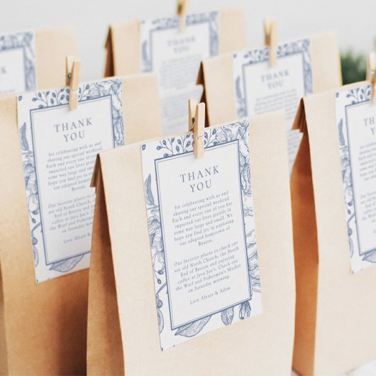 Cartons Réponse Floral Périwinkle Élégant Merci de mariage Insérer