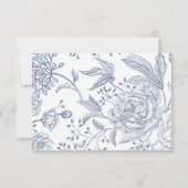 Cartons Réponse Floral Periwinkle Elegant Wedding Details Card (Dos)