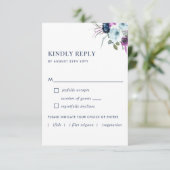 Cartons Réponse Floral pourpre et bleu avec/sans options de repas  (Debout devant)