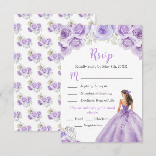 Cartons Réponse Floral Princess dans une robe violette choix de re