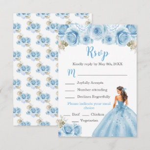 Cartons Réponse Floral Princess en bleu clair robe choix de repas