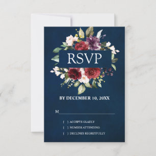 Cartons Réponse Floral Rose de Bourgogne rougeole romantique