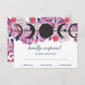 Cartons Réponse Floral rose Lune Phase Wicca Handfasting (Devant / Derrière)