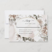 Cartons Réponse Floral rose pâle Élégant Mariage formel (Devant)