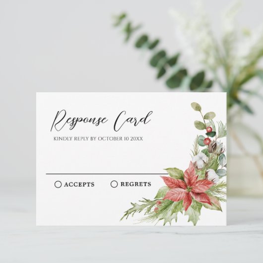 Cartons Réponse Floral rustique Rouge et vert (Debout devant)