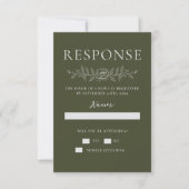 Cartons Réponse Floral Simplicity 1 Modern Green Minimal Wedding (Devant)
