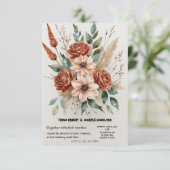 Cartons Réponse Florales en terre cuite Mariage Boho rustique (Debout devant)