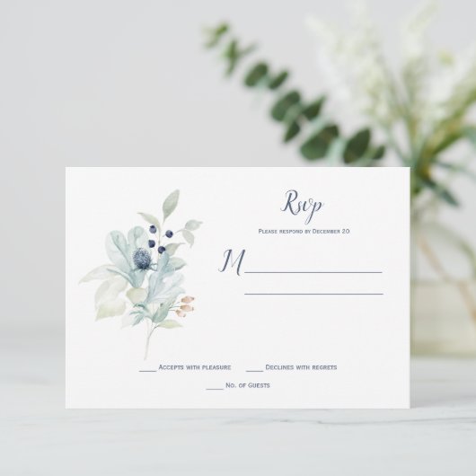 Cartons Réponse Flore d'hiver bleu foncé (Debout devant)