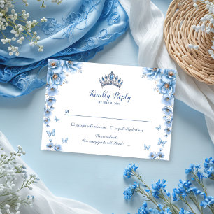 Cartons Réponse Flore fantastique Dusty Blue Princess Quinceañera
