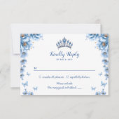 Cartons Réponse Flore fantastique Dusty Blue Princess Quinceañera (Devant)