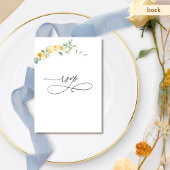 Cartons Réponse Flore Jaune Élégante avec ou sans repas