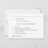 Cartons Réponse Flore rustique en or, violet et rose avec le repas (Dos)