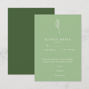 Cartons Réponse Flore végétale minimaliste   Flower Chic Mariage