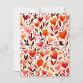 Cartons Réponse Flores de coeur rouge gras modernes (Dos)