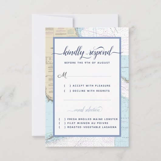 Cartons Réponse #Florida Semi-Formel #Mariage Nautique / Événement (Devant)