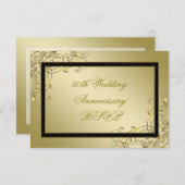 Cartons Réponse Flourish Gold 50e Anniversaire de Mariage (Devant / Derrière)