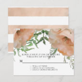 Cartons Réponse Flûte de Floral Pastel Rose (Devant / Derrière)