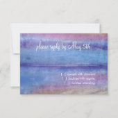 Cartons Réponse Flux d'aquarelle bleu violet bat mitzvah (Devant)