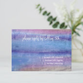 Cartons Réponse Flux d'aquarelle bleu violet bat mitzvah (Debout devant)