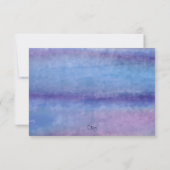 Cartons Réponse Flux d'aquarelle bleu violet bat mitzvah (Dos)