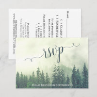 Foggy Pines Rustic Green Forest Mariage extérieur