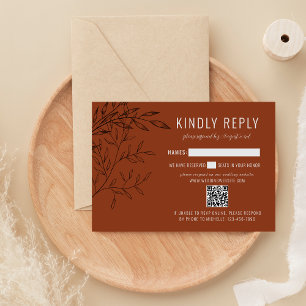 Cartons Réponse Foliage délicat Orange rouille Mariage de site
