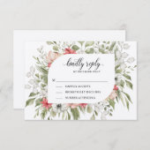 Cartons Réponse Foliage forestier Mariage d'hiver | Répondre | (Devant / Derrière)