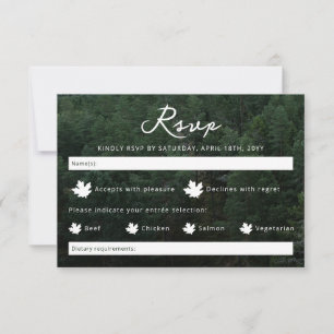 Cartons Réponse Fond de photo de forêt verte rustique pour mariage