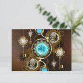 Cartons Réponse Fond rouillé Steampunk avec verres turquoise (Debout devant)