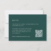 Cartons Réponse Forest Green Winter Wedding Code QR (Devant)