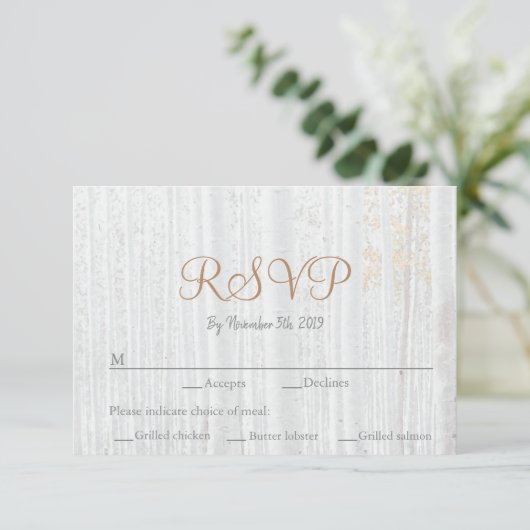 Cartons Réponse Forest Mountain Modern Birch Mariage (Debout devant)