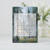 Cartons Réponse Forest Wildflowers Floral Rustic Wedding (Debout devant)