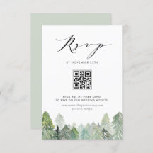 Forêt À feuillage persistant neige Code QR Mariage