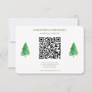 Cartons Réponse Forêt Arbre Floral Qr Site Mariage Détail