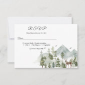 Cartons Réponse Forêt d'aquarelle | Arbres Et Cerfs (Devant)