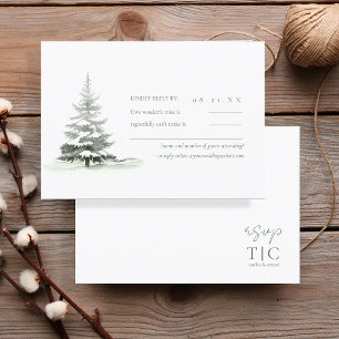 Cartons Réponse Forêt de mariage rustique d'hiver ID1049